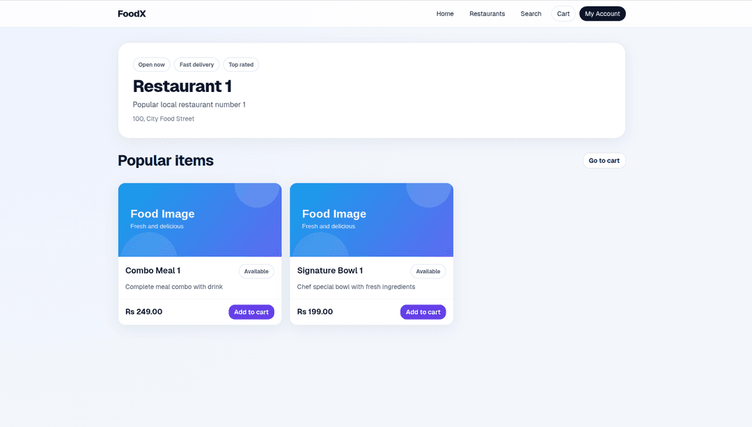 Food Delivery Marketplace Platform (Uber Eats style) screenshot